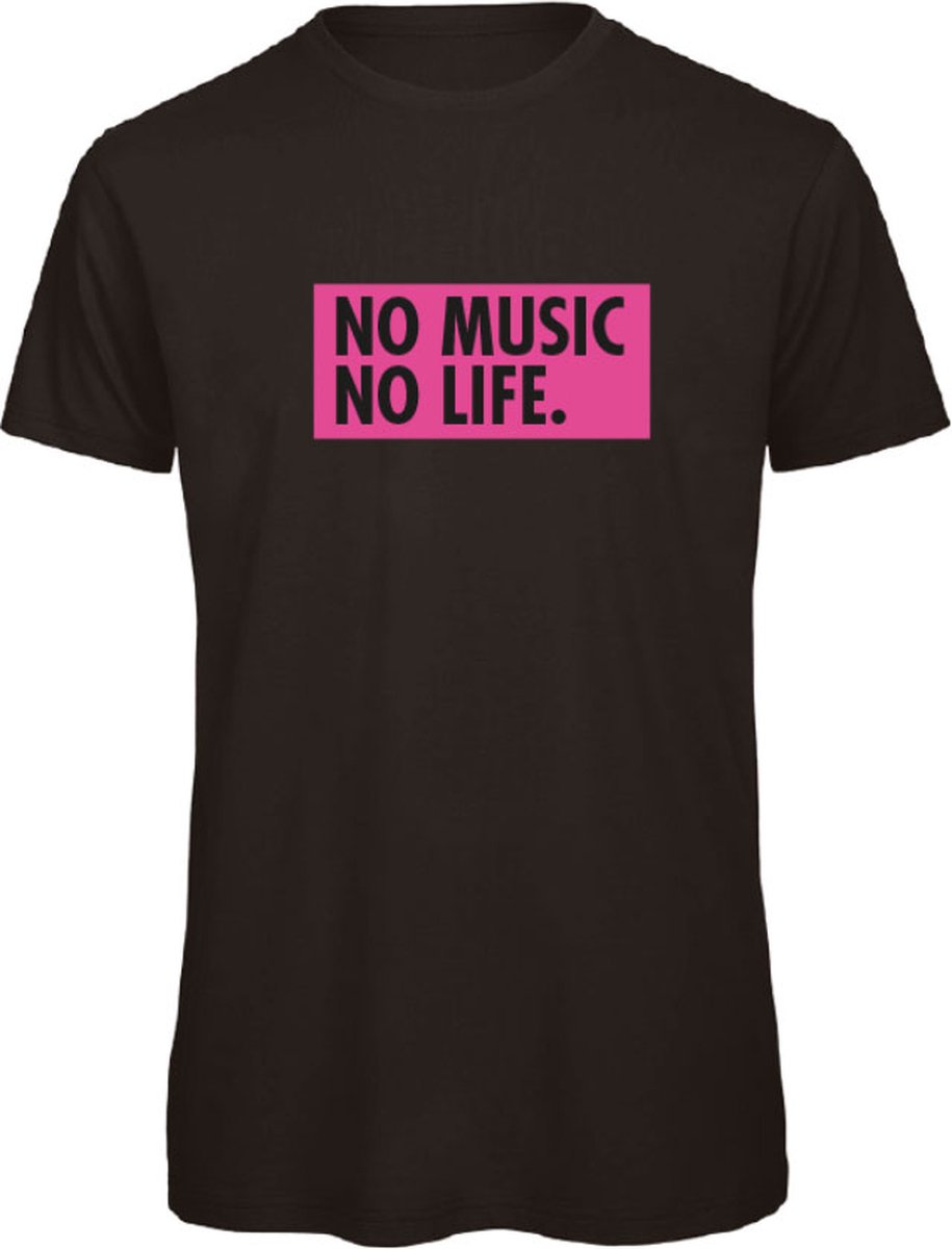   Zwart M - no music no life - oranje -   | Kleding |   unisex |   man |   dames | Muziek